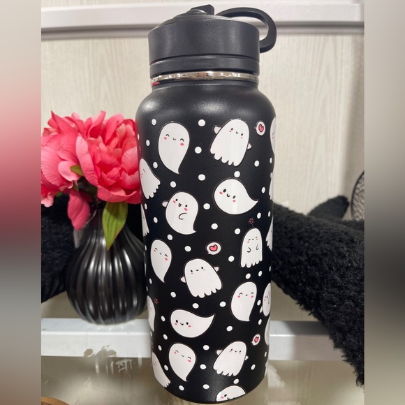 Halloween Ghost Hydrapeak Artisan Cute Ghosts Insulated Water Bottle 32 oz NWT - Picture 1 of 5